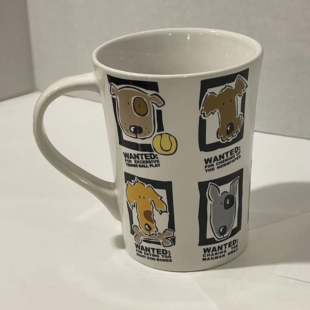 Large‎ Illustrated DOG MUG SHOTS Funny 